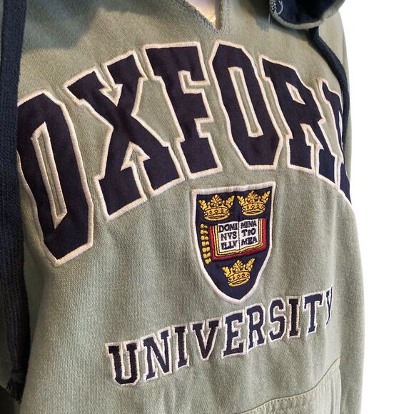 Oxford University Green College Crest Coat Of Arms Long Y2K Hoodie Size Large - Picture 9 of 16